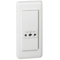 Prise pour rasoir IP24 IK04 Mosaic 5 modules - blanc