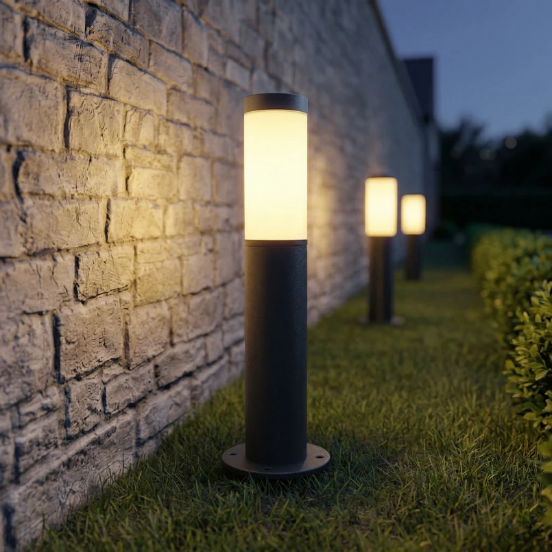 Lampe pour socle Lindby Statius, 45 cm, anthracite/opale, acier inoxydable