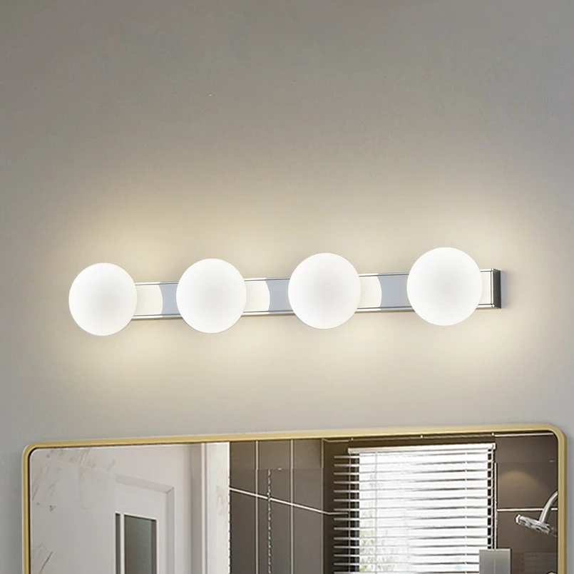 Applique pour salle de bain LED Myrra, chrome, verre, 60 cm, IP44 Lucande