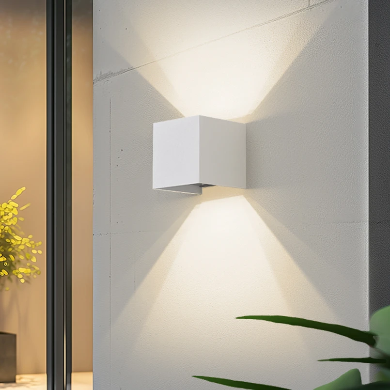 Applique d'extérieur LED Lindby Smart « Dara », 10 cm, blanche, CCT Tuya