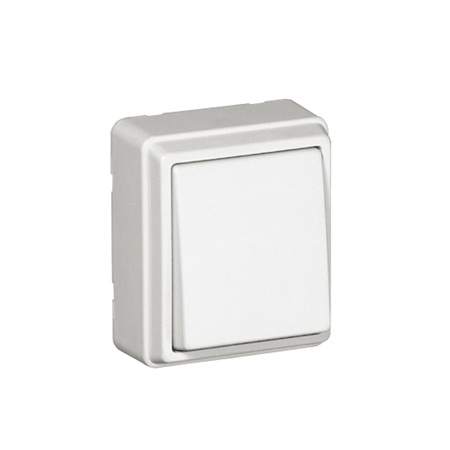 Poussoir à bascule Blanc en saillie