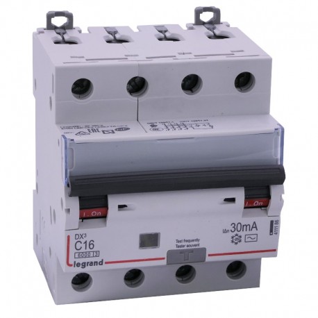 Disjoncteur différentiel 4P C16 6/10k AC 30mA - LEGRAND 411186