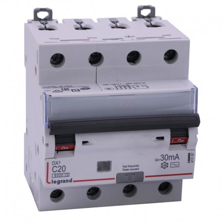 Disjoncteur différentiel 4P C20 6/10k AC 30mA - LEGRAND 411187