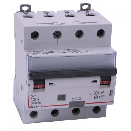 Disjoncteur différentiel 4P C10 6/10k AC 30mA - LEGRAND 411185