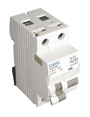 Disjoncteur Différentiel 1P+N - 6kA - 30mA - 10A EFAPEL 55310 6 BY