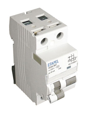 Disjoncteur Différentiel 1P+N - 6kA - 30mA - 25A EFAPEL 55325 6BY