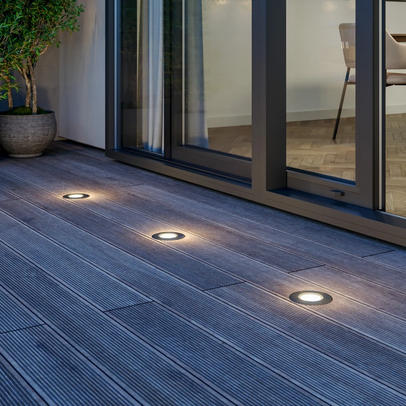 Lucande luminaire encastré dans le sol LED Ava, Ø 12 cm, rond, IP67