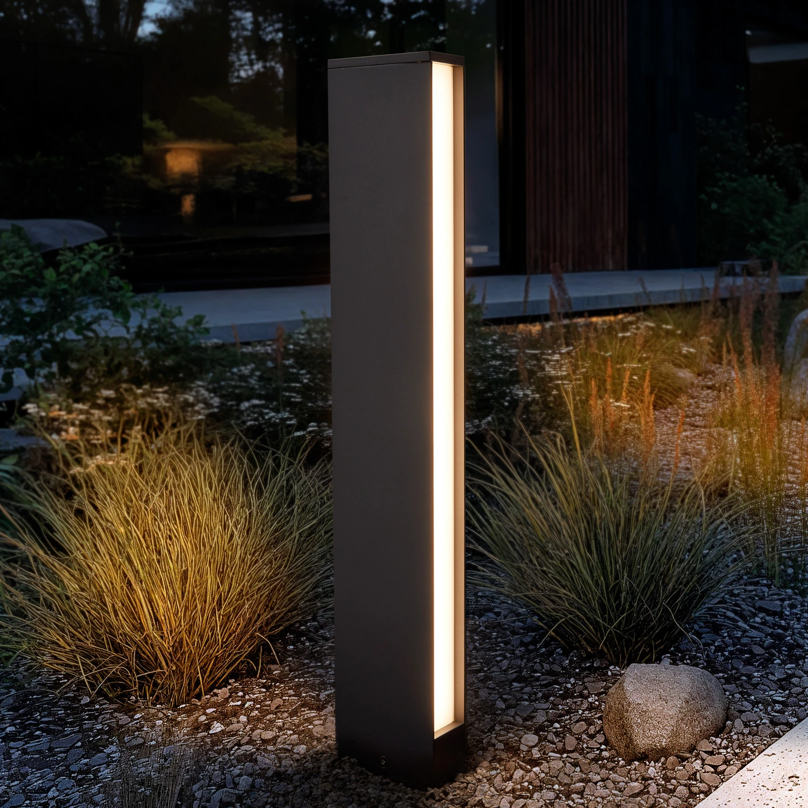 Lucande Borne lumineuse LED Lirka, 2 lampes, gris, métal, 60cm