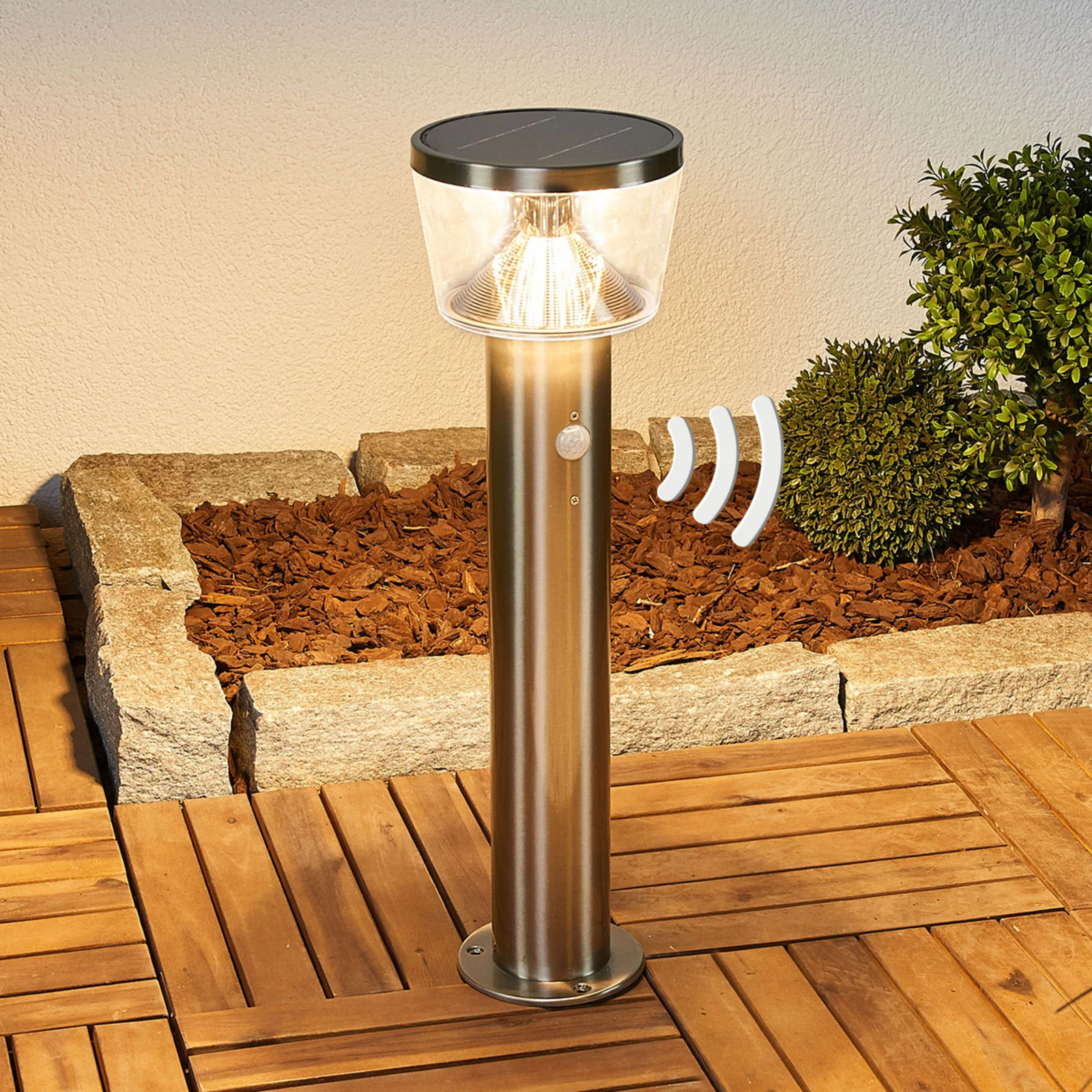 Lindby luminaire pour socle LED solaire Antje, détecteur, IP44