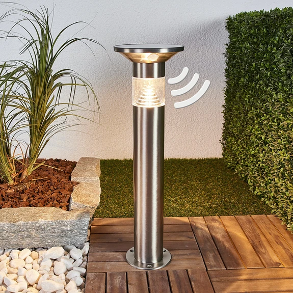 Lindby luminaire pour socle LED Jalisa, 54cm, solaire, détecteur