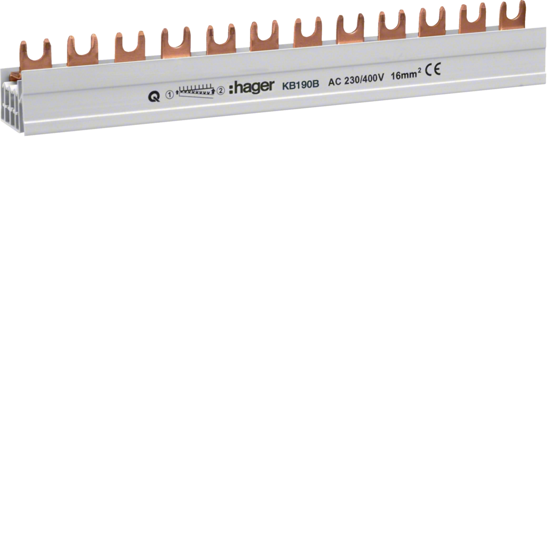 Barre de pontage 1P 100A à languette 20mm² 57modules HAGER 