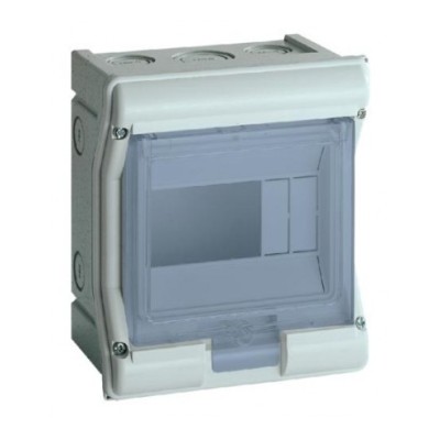 Coffret étanche Vector - IP65 - 1 rangée - 4+2 modules  HAGER VE106