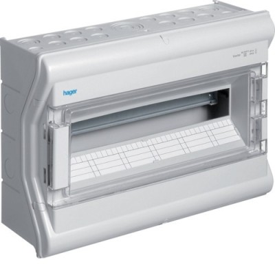 Coffret étanche Vector - IP65 - 1 rangée - 18 modules - Gris HAGER VE118F