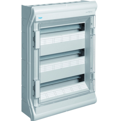 Coffret étanche Vector - IP65 - 3 rangées - 54 modules - Gris HAGER VE318F