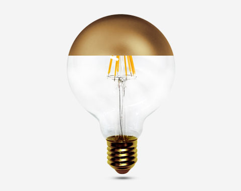 Lampe LED globe G95 Filament E27 Or 2200K 6W
