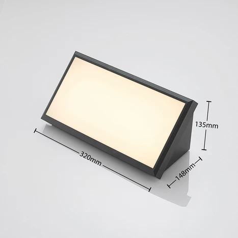 Applique d'extérieur LED Lindby Abby, capteur, IP65, gris foncé