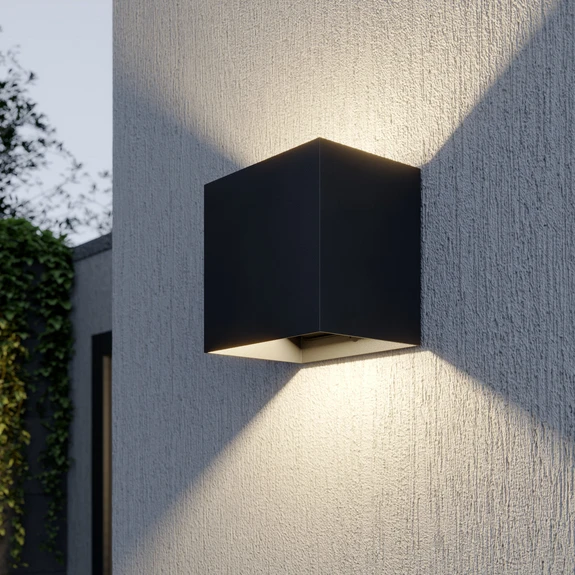 Lucande applique d'extérieur LED Evie, 14cm, anthracite, up/down