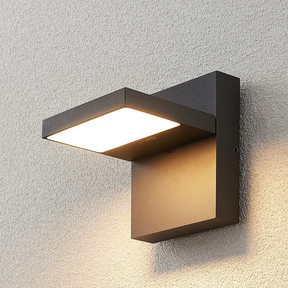 Lucande applique d'extérieur LED Silvan, anthracite, IP65, 14cm