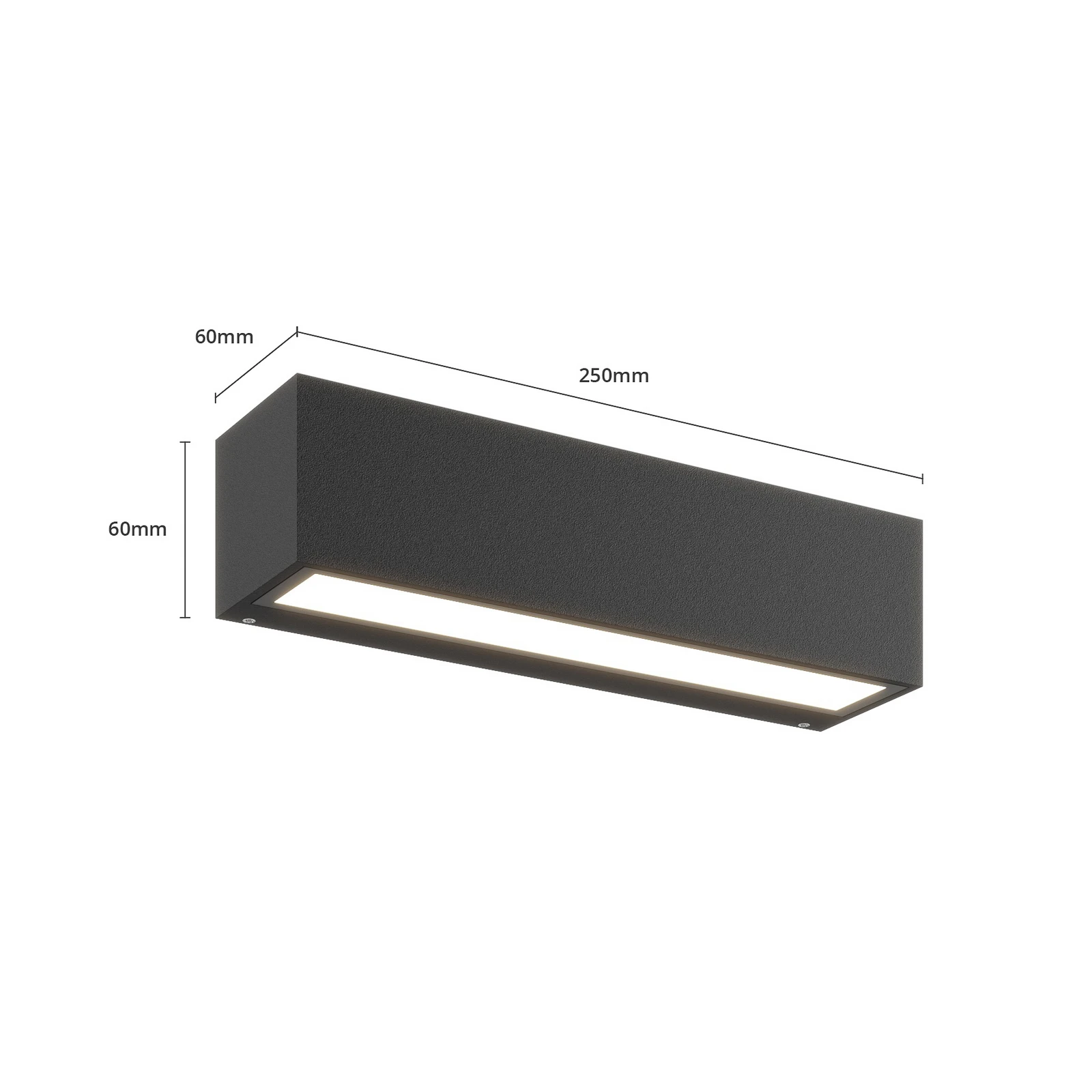 Lucande applique murale LED Lengo, 25cm, anthracite, down, 3000K 2