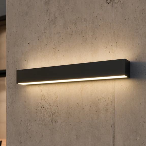 Lucande applique murale LED Lengo, 50cm, anthracite, haut/bas, 3000K