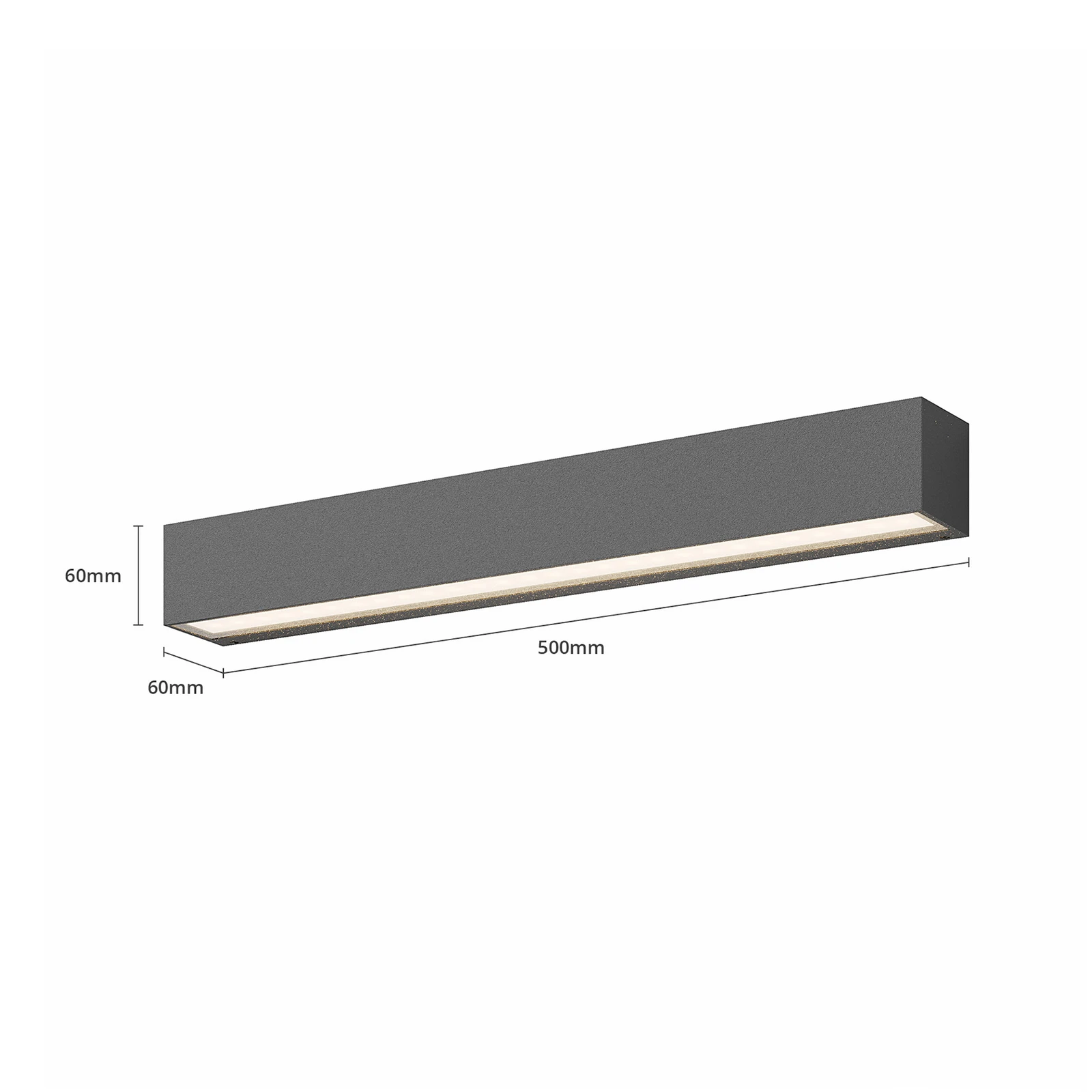 Lucande applique murale LED Lengo, 50cm, anthracite, haut/bas, 3000K 2