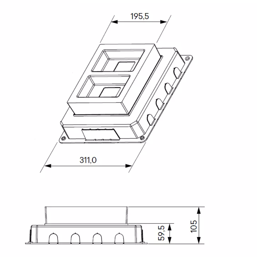 Boite à encastrer pour Boite de sol 12 modules EFAPEL 83056 2