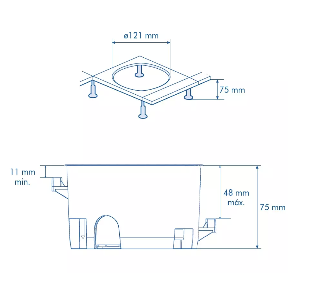 Boîte à encastrer pour Boîte de Sol 4 modules EFAPEL 83052 2