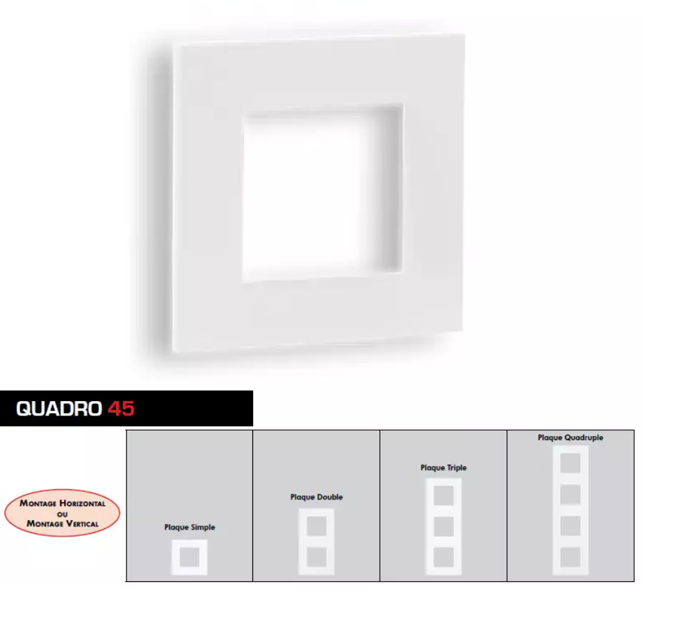 Plaque QUADRO45 - Noir MAT 2