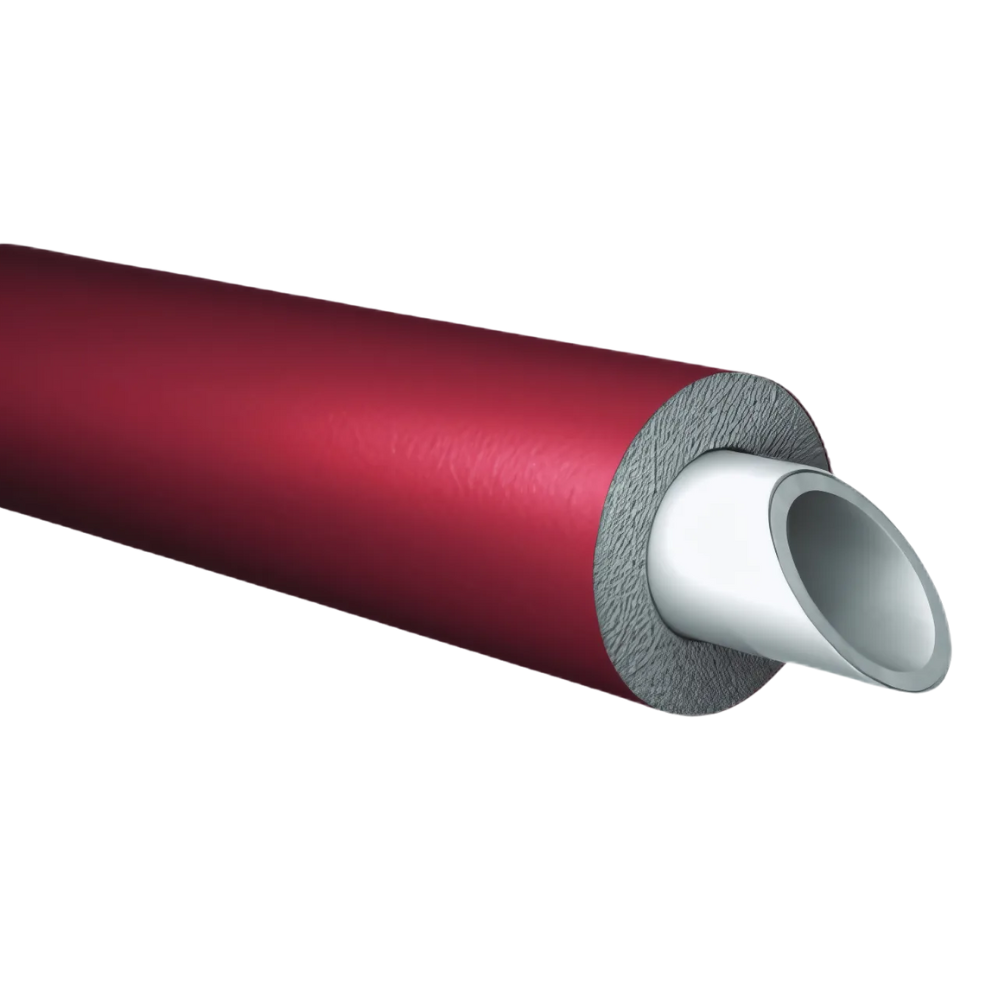 Tube multicouche isolé PEX VISSEN 25x2,5 Rouge Rouleau 25m