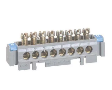 Bornier de répartition nu sur support - 4 connexions 