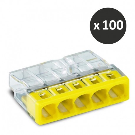 Wago - 100 Bornes pour boîtes de dérivation COMPACT - 5 conducteurs