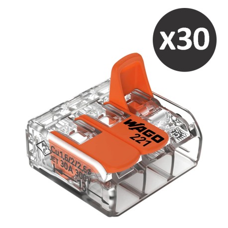 Wago - 30 Bornes de raccordement COMPACT pour tous types de conducteurs max 6 mm²