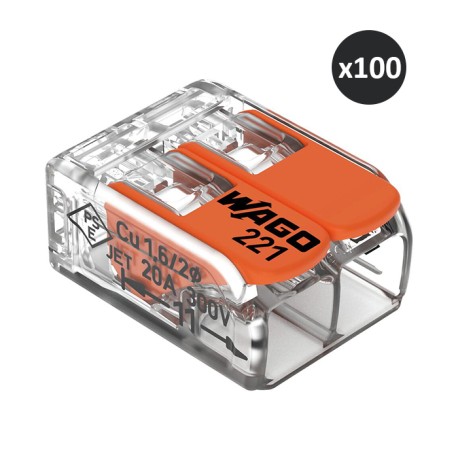 Wago - 50 Bornes de raccordement COMPACT - 3 conducteurs