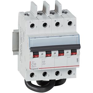 Disjoncteur modulaire courant continu DX³ 800V= 10A - 4 modules - 414426