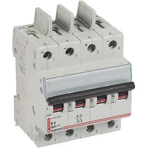 Disjoncteur modulaire courant continu DX³ 800V= 6A - 4 modules - 414424