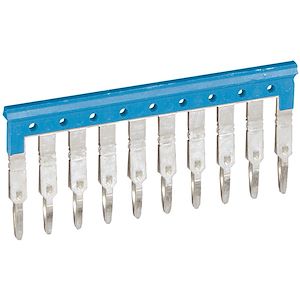 Peigne pour 10 blocs de jonction à vis ou ressort Viking 3 pas 6mm - bleu