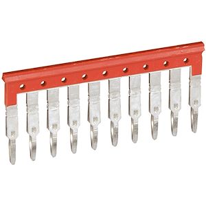 Peigne pour 10 blocs de jonction à vis ou ressort Viking 3 pas 6mm - rouge