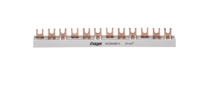 Barre de pontage 1P 100A à fourche 20mm² 14modules HAGER 
