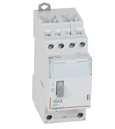 Télérupteur standard à vis 230V~- 4P - 400V~~ - 16A - 4F - 2 modules - 412416
