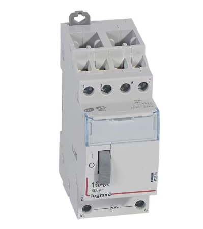 Télérupteur standard à vis 24 V~- 4P - 400V~~ - 16A - 4F - 2 modules - 412414