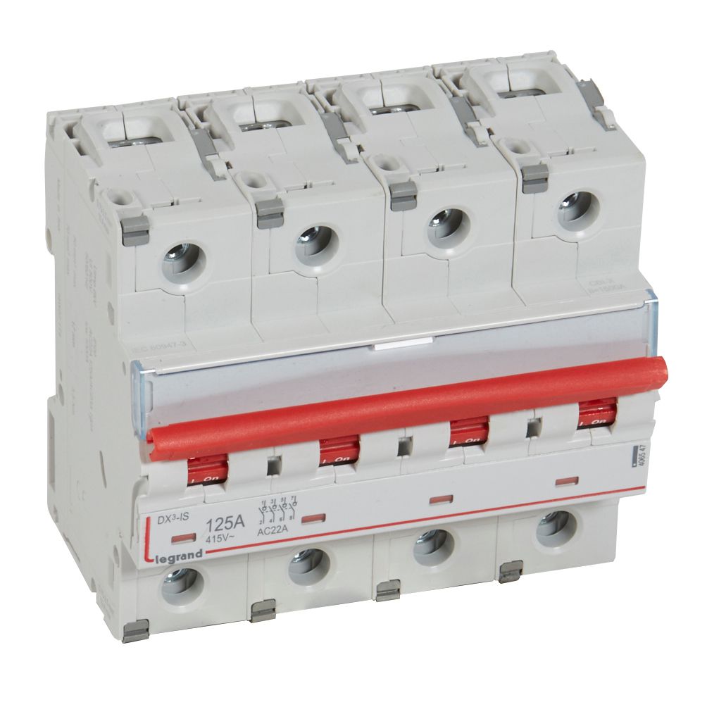  Interrupteur sectionneur à déclenchement 125A  4P  6 Modules DX3 LEGRAND 406547