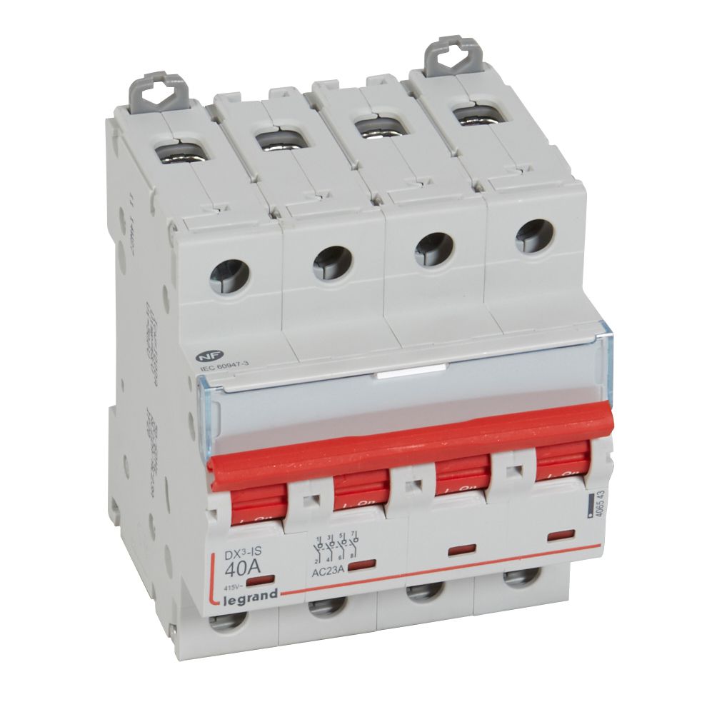 Interrupteur sectionneur à déclenchement 40A  4P DX3 LEGRAND 406543