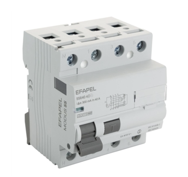 Interruptor Diferencial 4P - 30MA - B - 63A EFAPEL 55663 4BB