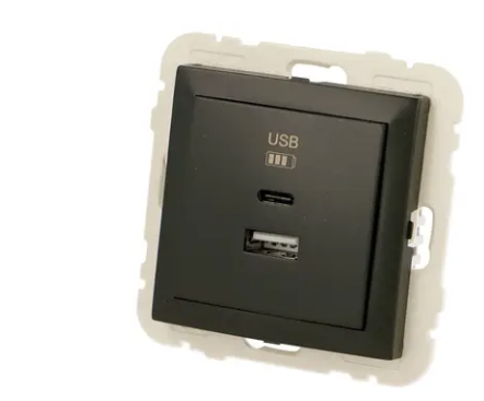 Prise chargeur USBA+C double noire Efapel Logus 90 EFAPEL 