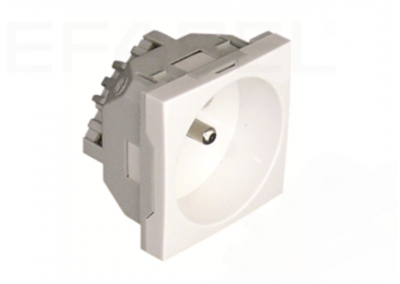 Prise inclinée à 45º avec protection - 2 modules pour goulotte EFAPEL 45112 SBR