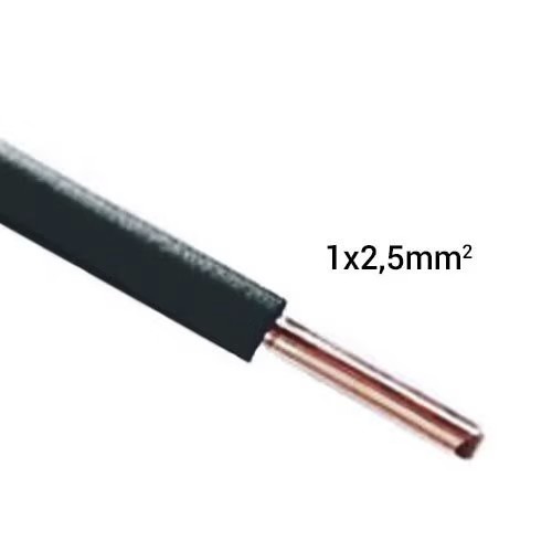 Fil électrique rigide H07VU 2.5² noir - Couronne de 100m