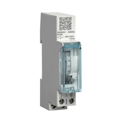 HAGER Interrupteur horaire 16A monophasé électromécanique 1 voie journalier avec réserve 1 module - EHN011