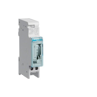 HAGER Interrupteur horaire 16A monophasé électromécanique 1 voie journalier sans réserve 1 module - EHN010