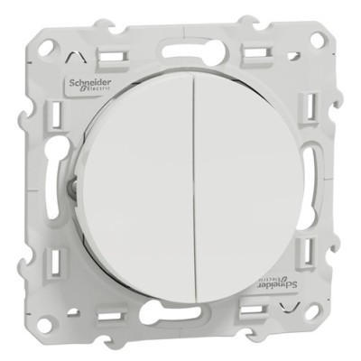 SCHNEIDER Odace double bouton poussoir blanc