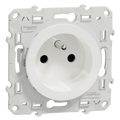 Schneider Odace Prise de courant 2P+T Blanc S520059